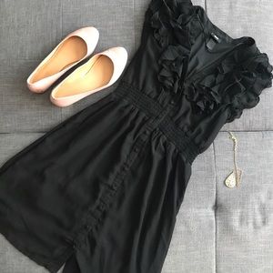 H&M Ruffle Detail Black Dress